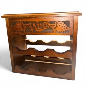 Vintage 70s Wooden Wine Rack